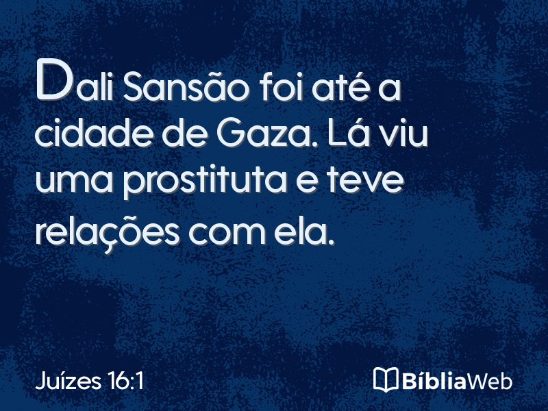 Juízes 16:1 em imagem para compartilhar