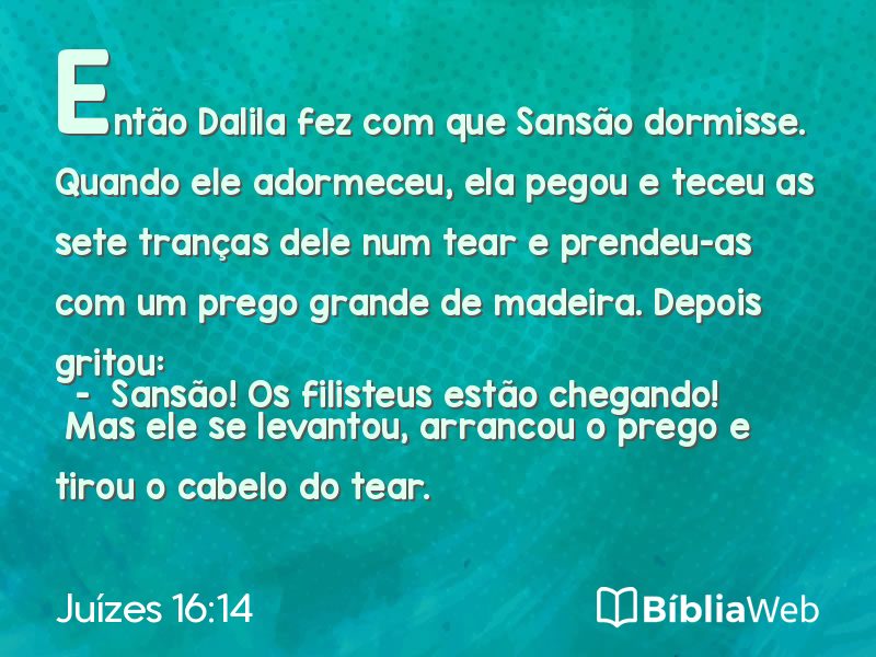 Juízes 16:14 em imagem para compartilhar