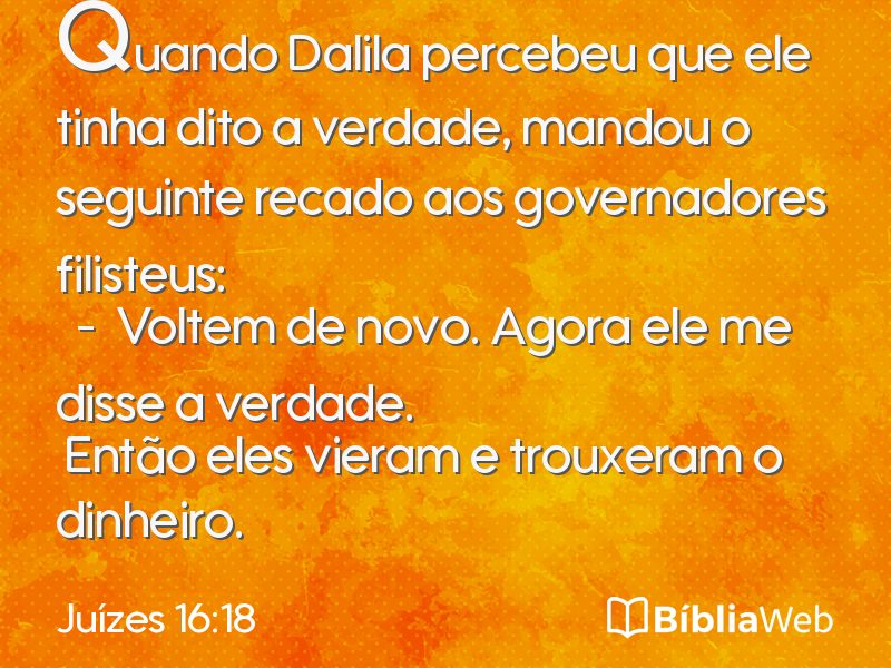 Juízes 16:18 em imagem para compartilhar
