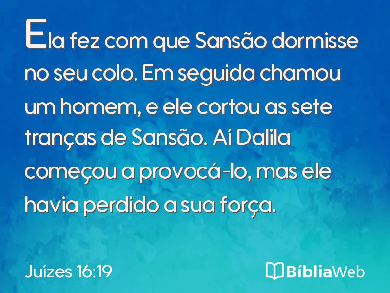 Juízes 16:19 em imagem para compartilhar