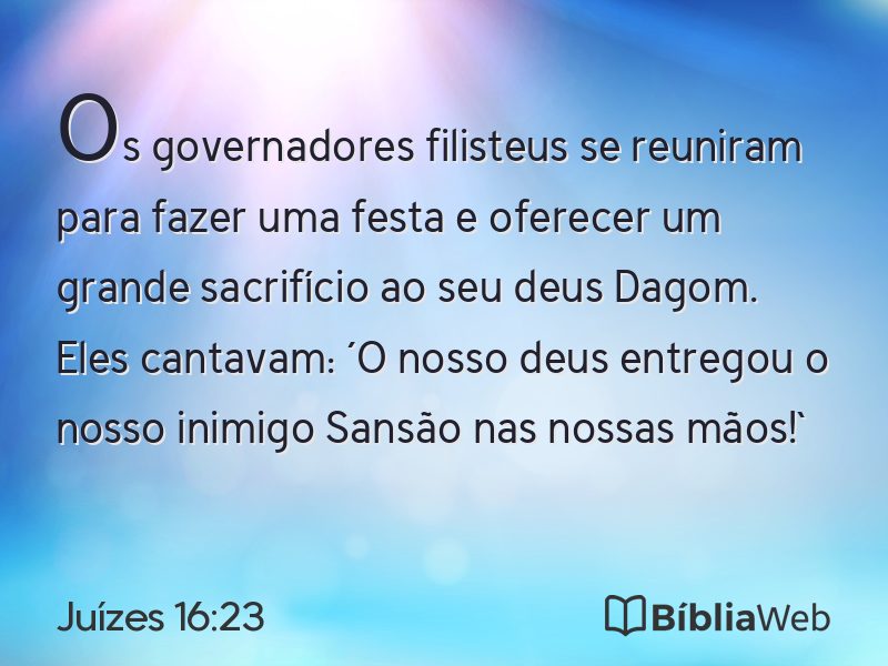 Juízes 16:23 em imagem para compartilhar