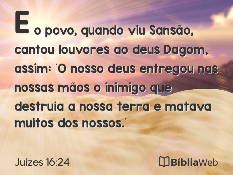 Juízes 16:24 em imagem para compartilhar