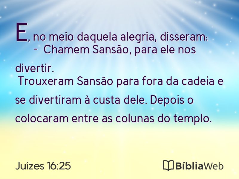 Juízes 16:25 em imagem para compartilhar
