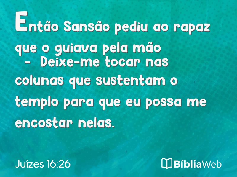 Juízes 16:26 em imagem para compartilhar