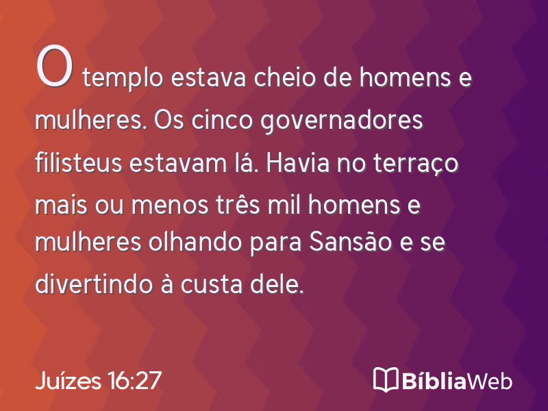 Juízes 16:27 em imagem para compartilhar