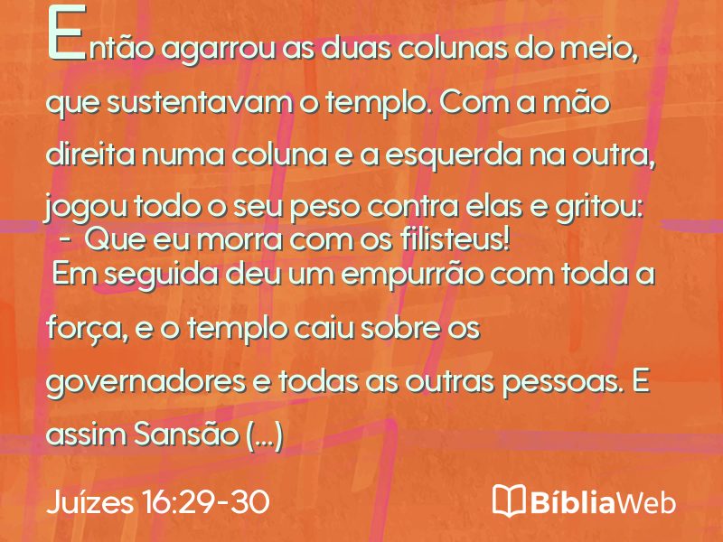 Juízes 16:29-30 em imagem para compartilhar