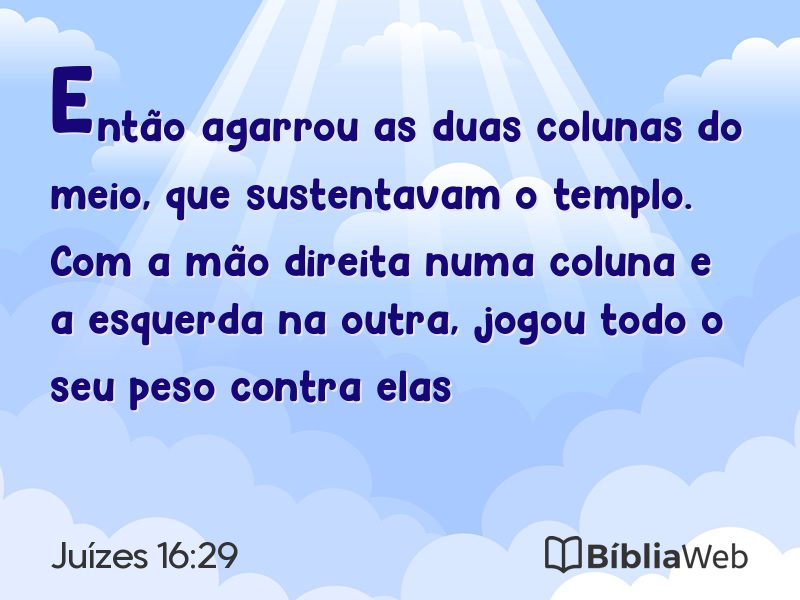 Juízes 16:29 em imagem para compartilhar
