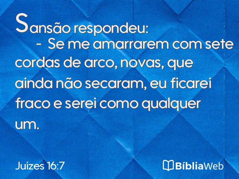 Juízes 16:7 em imagem para compartilhar