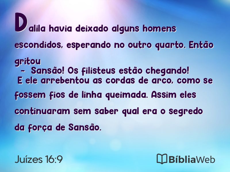 Juízes 16:9 em imagem para compartilhar