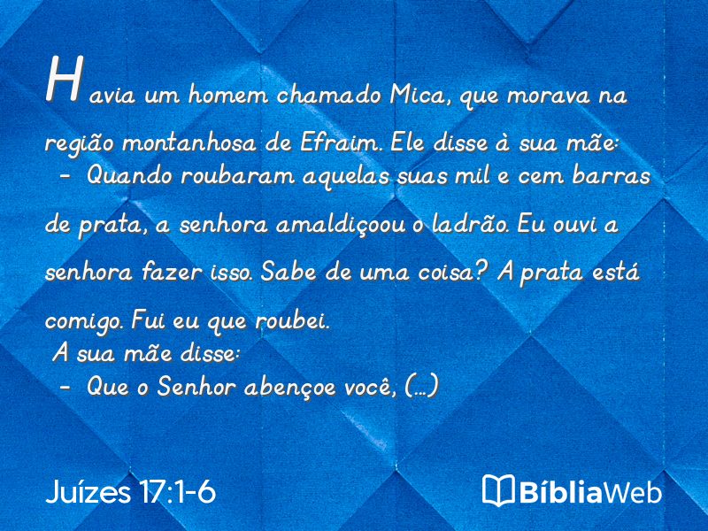 Juízes 17:1-6 em imagem para compartilhar