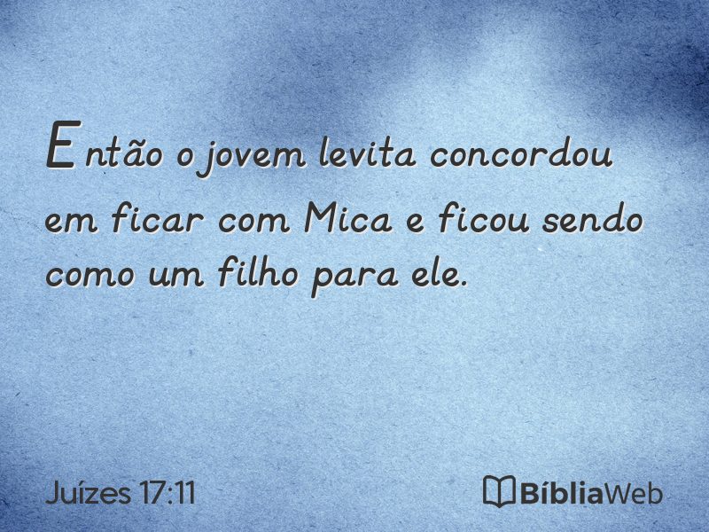 Juízes 17:11 em imagem para compartilhar