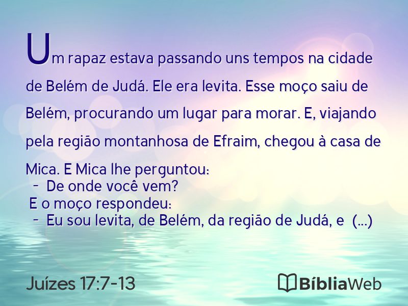 Juízes 17:7-13 em imagem para compartilhar