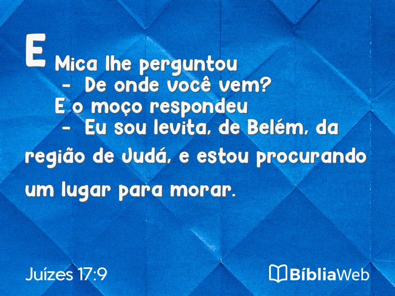 Juízes 17:9 em imagem para compartilhar