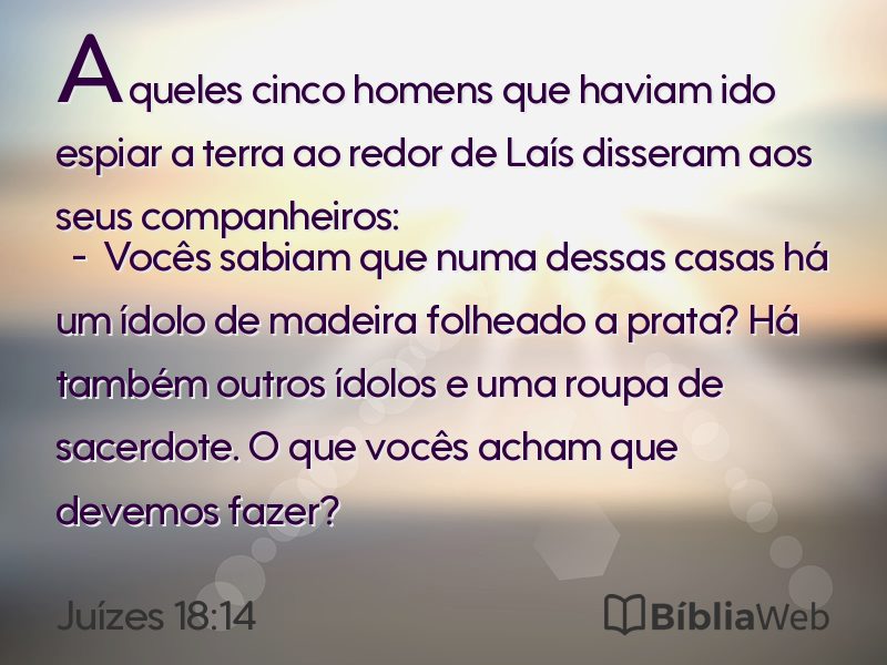 Juízes 18:14 em imagem para compartilhar