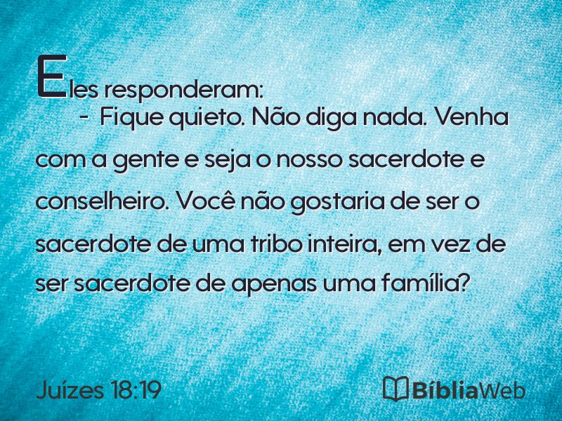 Juízes 18:19 em imagem para compartilhar