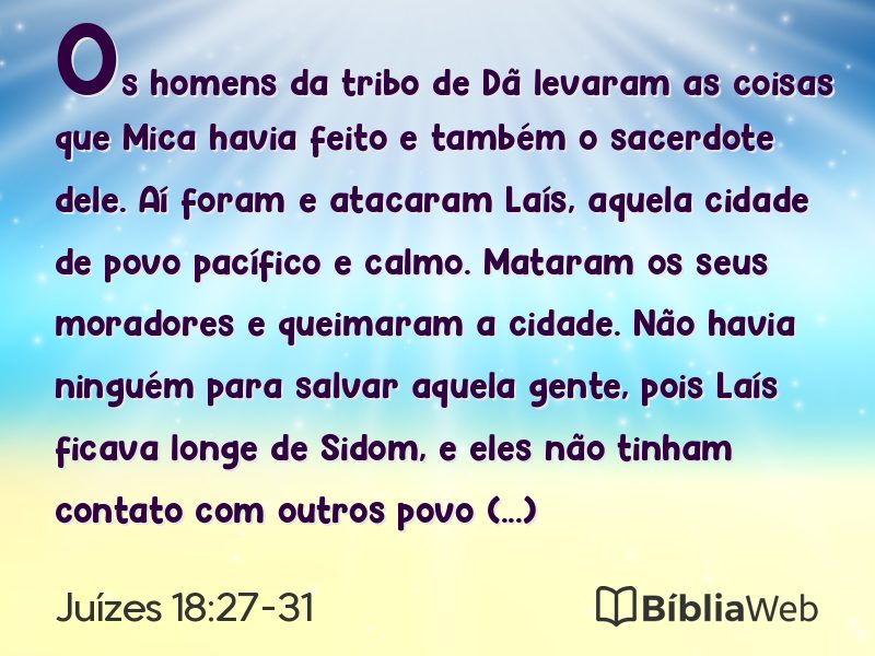 Juízes 18:27-31 em imagem para compartilhar