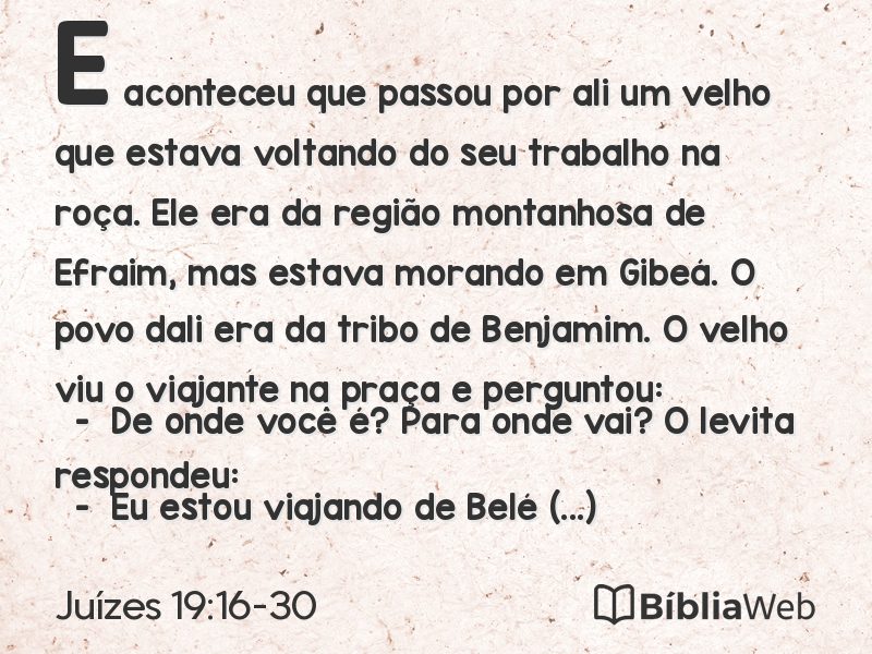 Juízes 19:16-30 em imagem para compartilhar