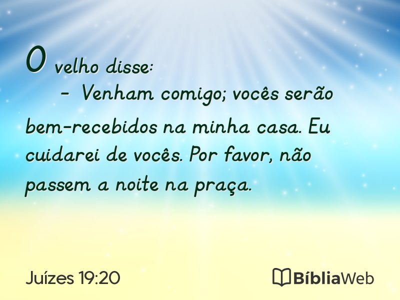 Juízes 19:20 em imagem para compartilhar