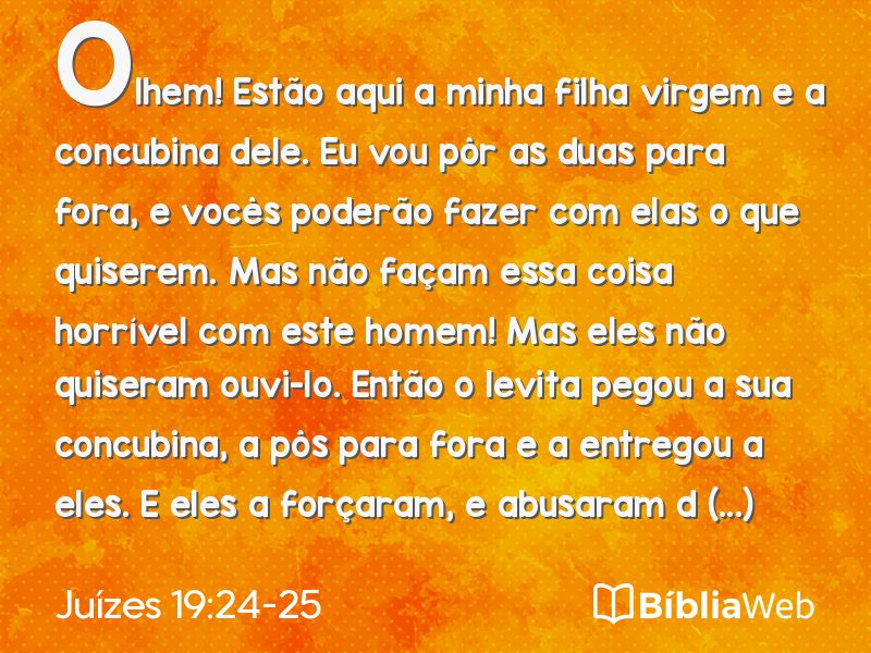 Juízes 19:24-25 em imagem para compartilhar