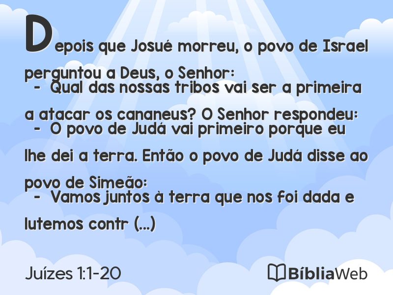 Juízes 1:1-20 em imagem para compartilhar