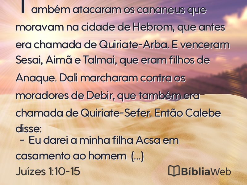 Juízes 1:10-15 em imagem para compartilhar