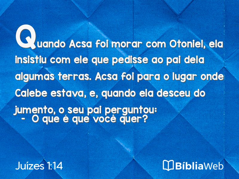 Juízes 1:14 em imagem para compartilhar