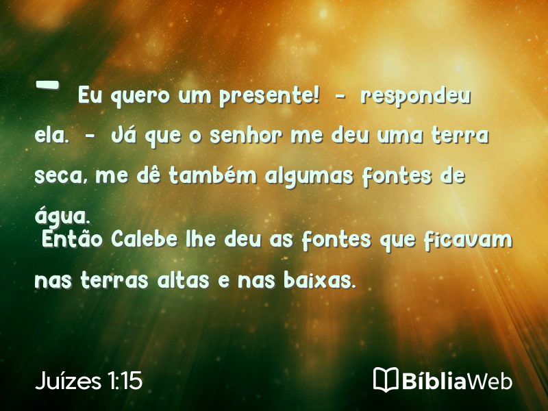 Juízes 1:15 em imagem para compartilhar