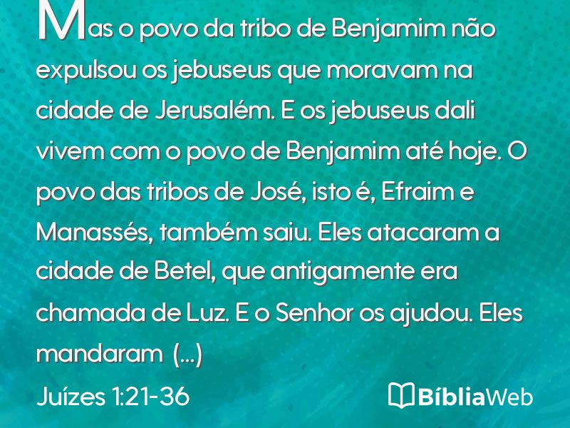 Juízes 1:21-36 em imagem para compartilhar