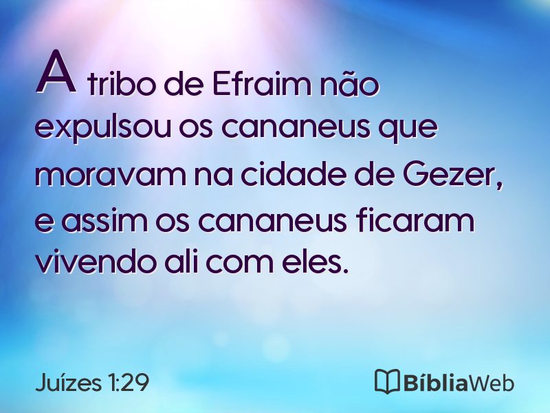 Juízes 1:29 em imagem para compartilhar