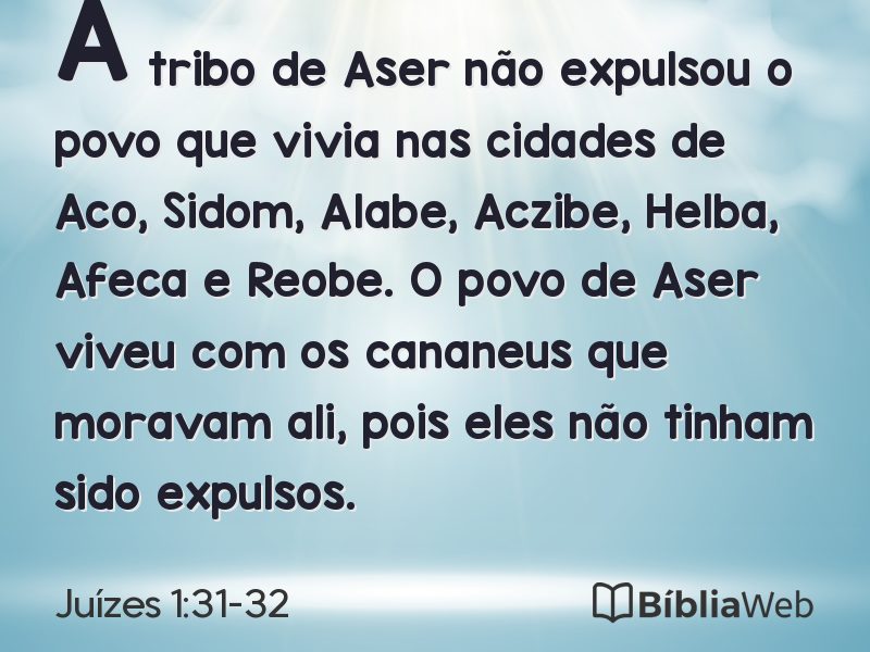 Juízes 1:31-32 em imagem para compartilhar