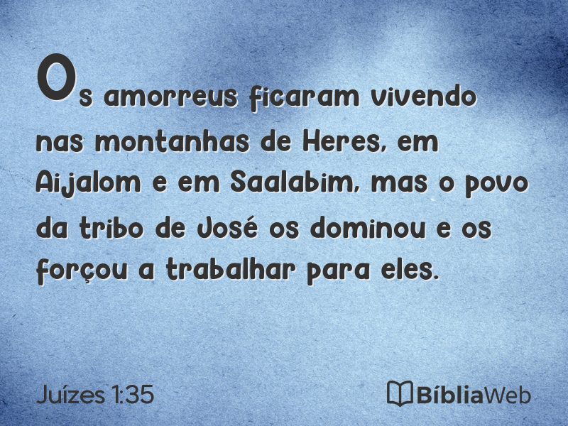 Juízes 1:35 em imagem para compartilhar