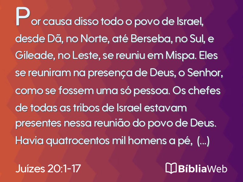 Juízes 20:1-17 em imagem para compartilhar