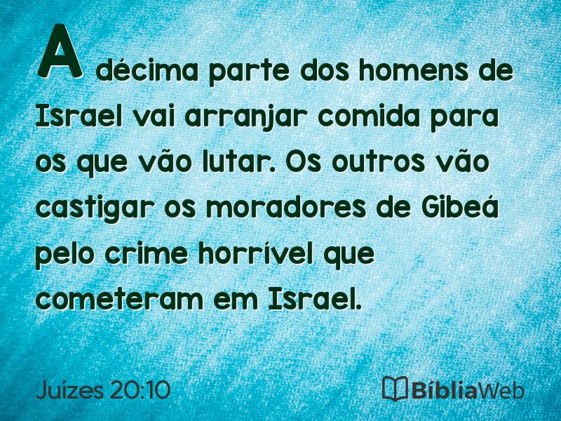 Juízes 20:10 em imagem para compartilhar