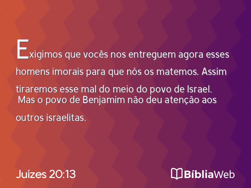 Juízes 20:13 em imagem para compartilhar