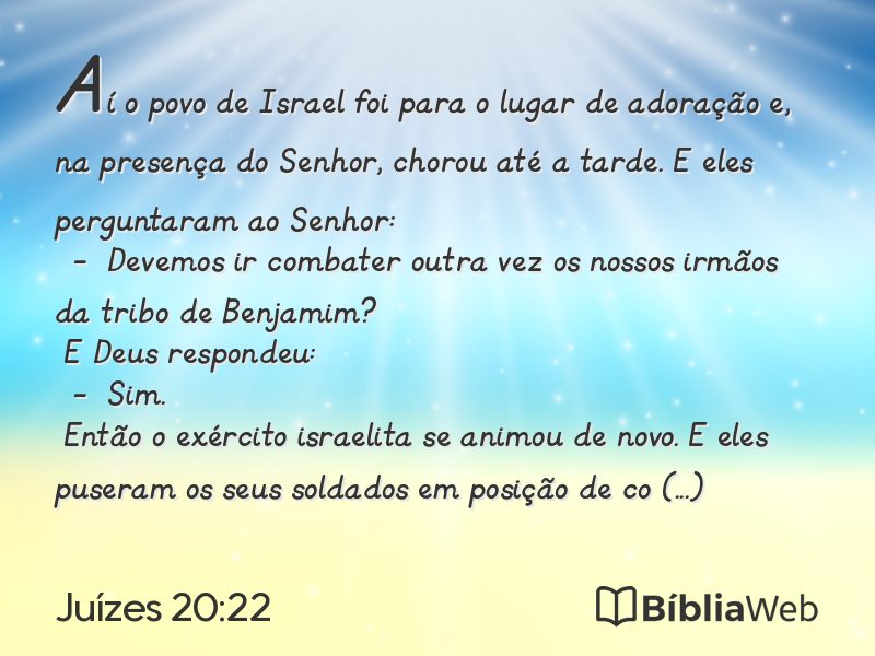 Juízes 20:22 em imagem para compartilhar