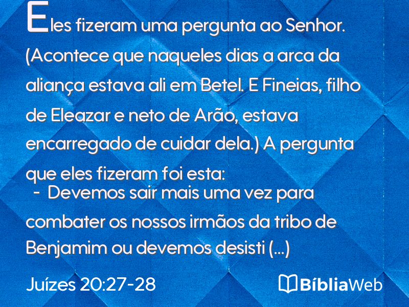 Juízes 20:27-28 em imagem para compartilhar