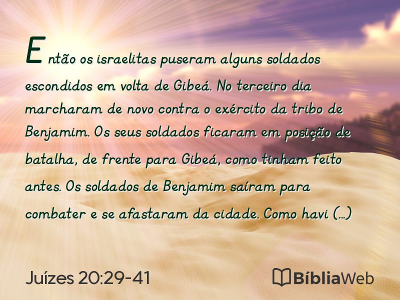 Juízes 20:29-41 em imagem para compartilhar