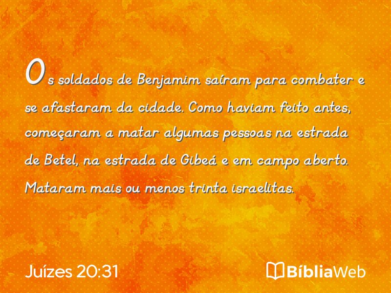 Juízes 20:31 em imagem para compartilhar