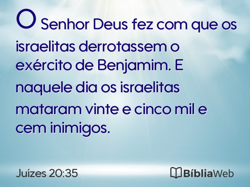Juízes 20:35 em imagem para compartilhar
