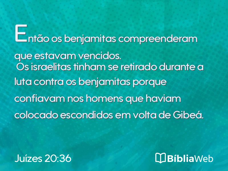 Juízes 20:36 em imagem para compartilhar