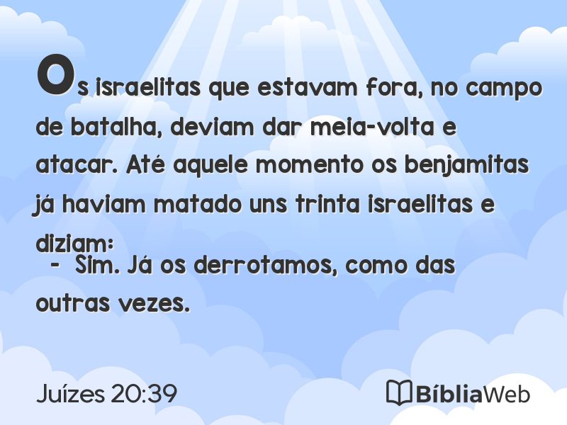 Juízes 20:39 em imagem para compartilhar