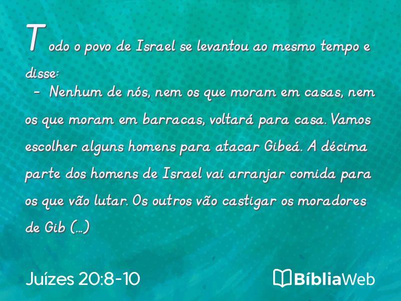 Juízes 20:8-10 em imagem para compartilhar