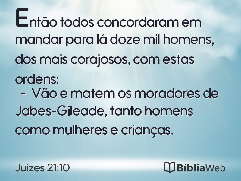 Juízes 21:10 em imagem para compartilhar