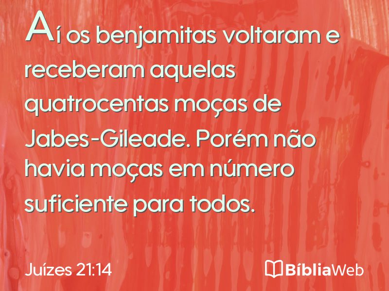 Juízes 21:14 em imagem para compartilhar