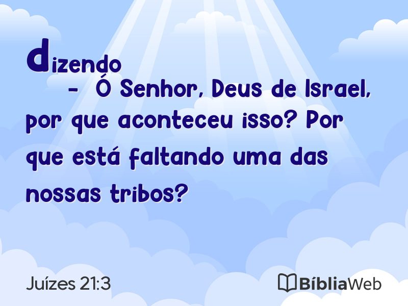 Juízes 21:3 em imagem para compartilhar