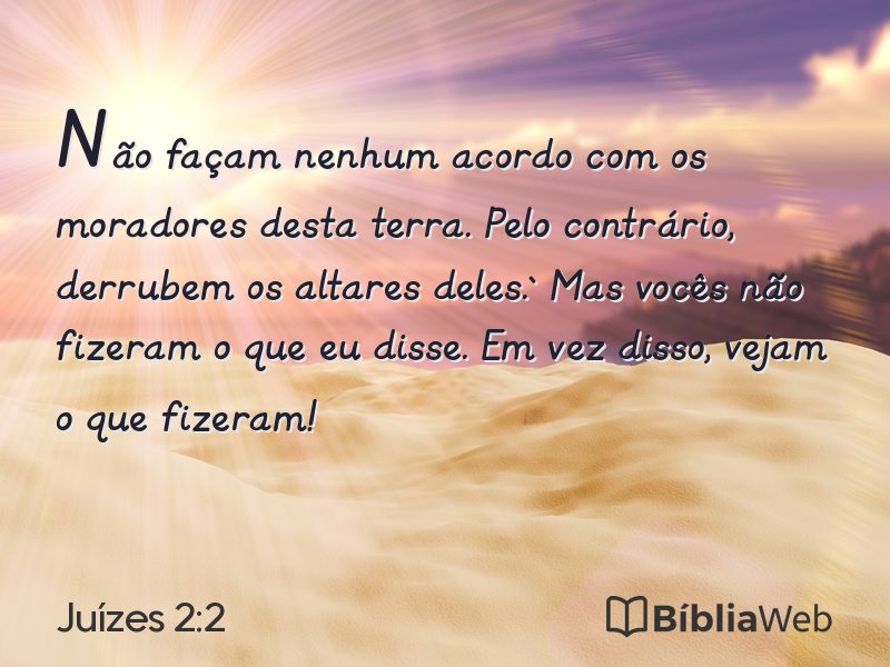 Juízes 2:2 em imagem para compartilhar