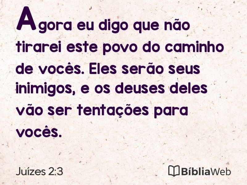 Juízes 2:3 em imagem para compartilhar