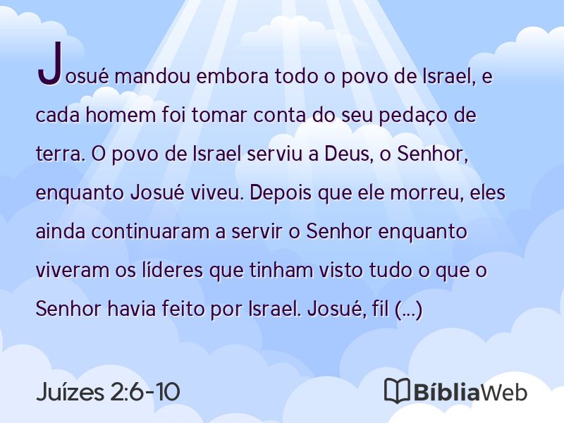 Juízes 2:6-10 em imagem para compartilhar
