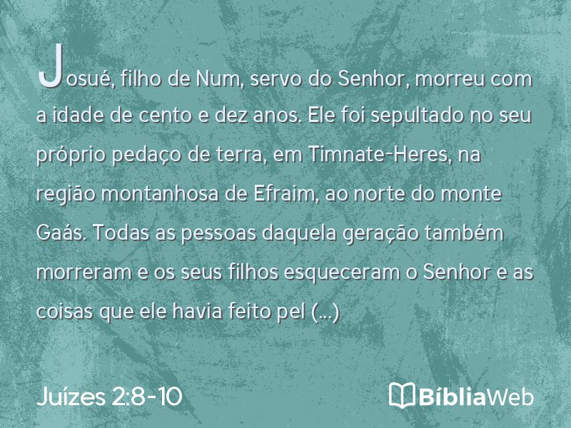Juízes 2:8-10 em imagem para compartilhar