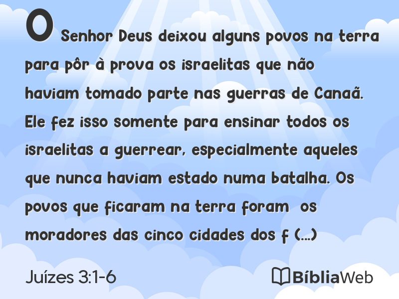 Juízes 3:1-6 em imagem para compartilhar